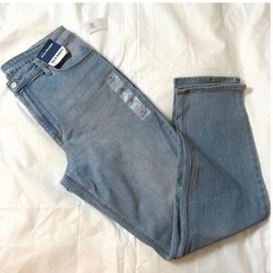 Old Navy Wow Straight High Rise Jeans Light Wash Size 12 NWT
